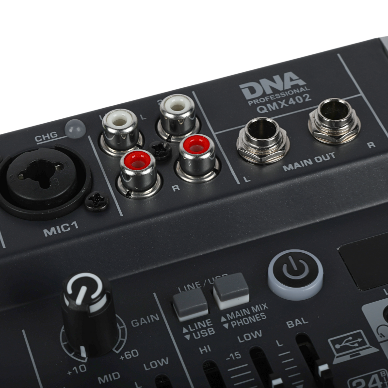 DNA QMX402 mezclador de sonido de 3 canales y Bluetooth