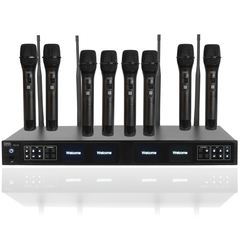DNA RV-8 Set de micrófonos UHF inalámbricos con 8 micrófonos de mano