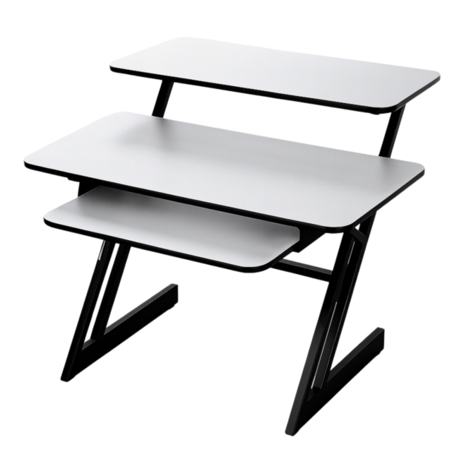 Mesa de estudio con estantes y extensión para keyboard (120 cm)
