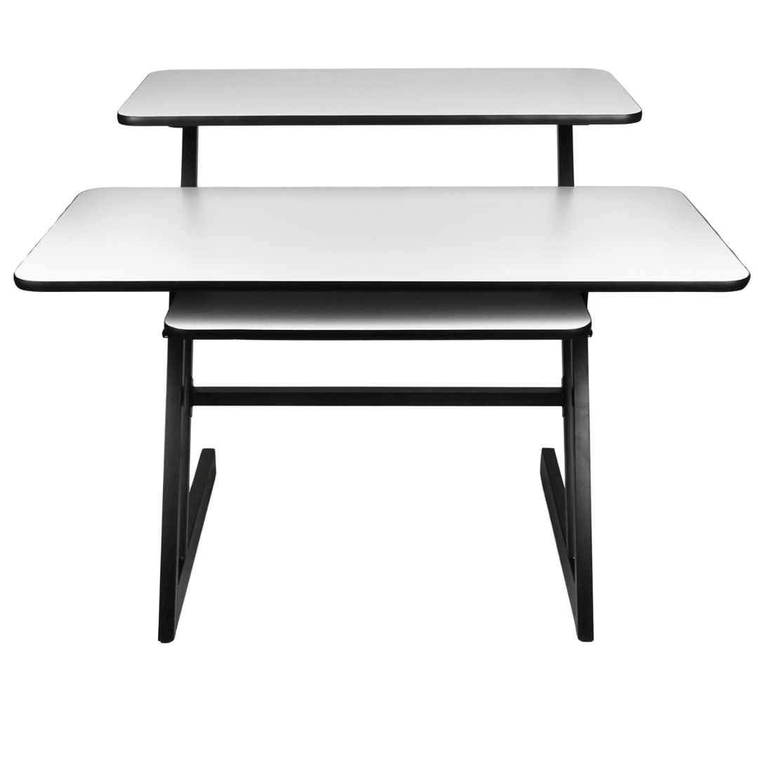 Mesa de estudio con estantes y extensión para keyboard (120 cm)