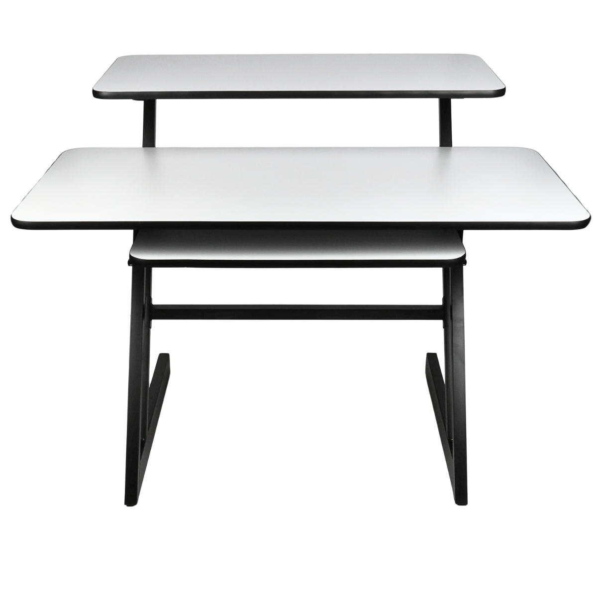 Studiobord med hylder og udtræk til keyboard (120 cm)
