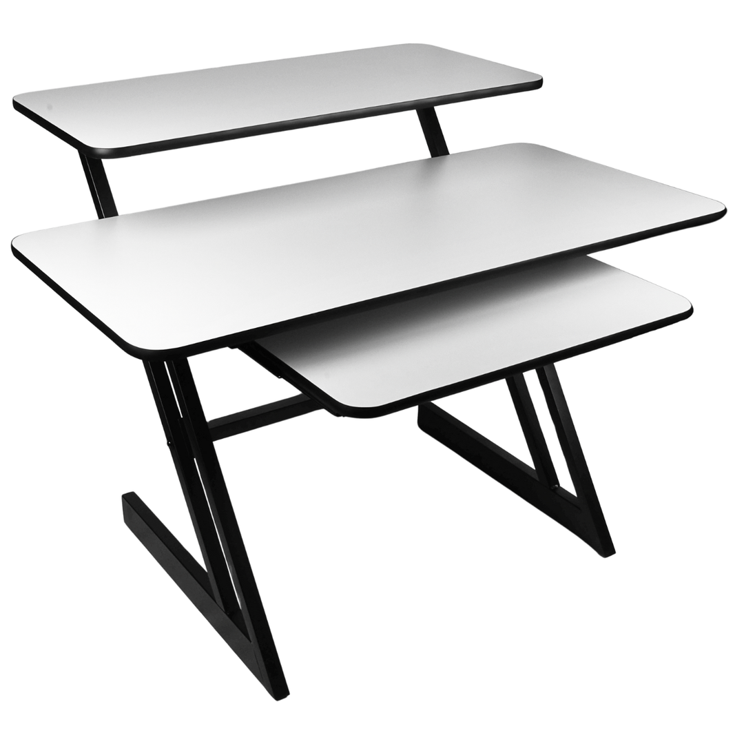Mesa de estudio con estantes y extensión para keyboard (120 cm)