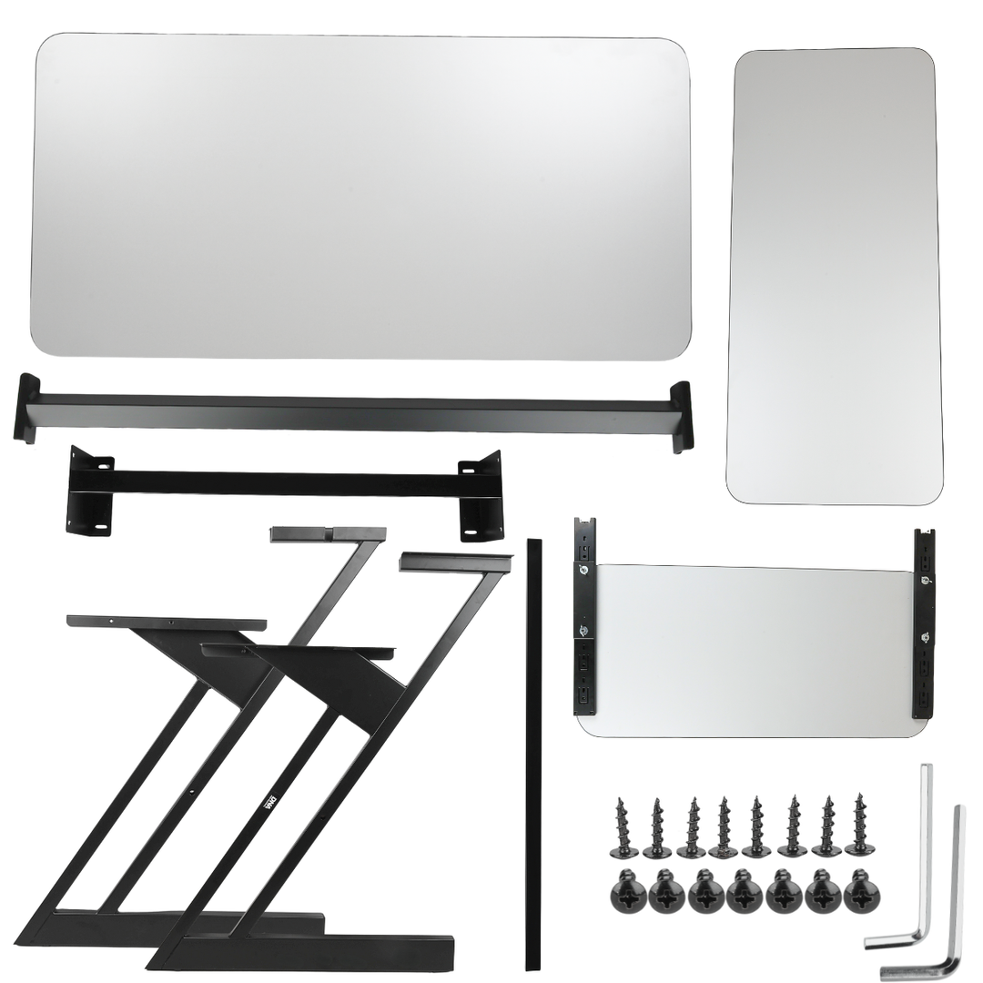 Mesa de estudio con estantes y extensión para keyboard (120 cm)