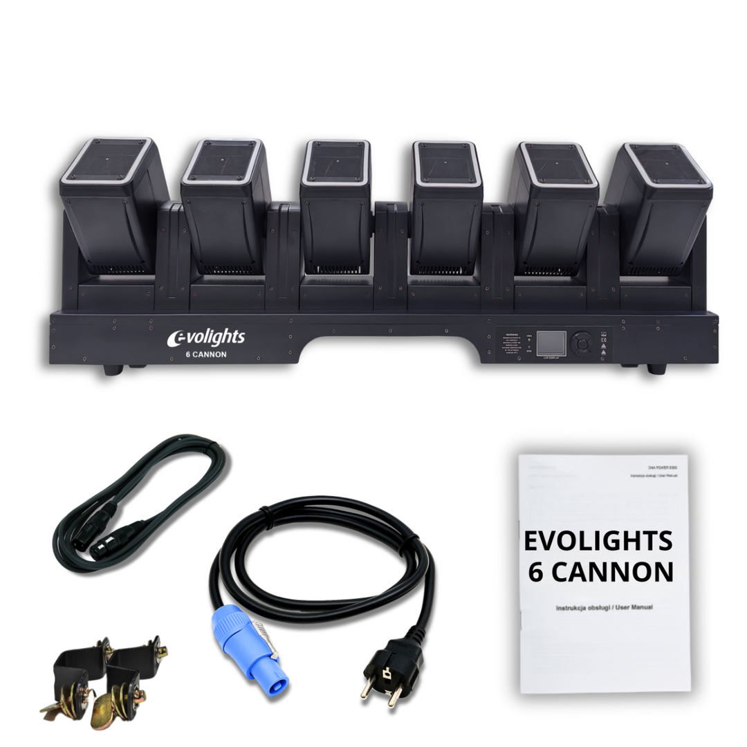 Evolights 6 Cañones Barra de Cabezas Móviles 6x60W RGBW