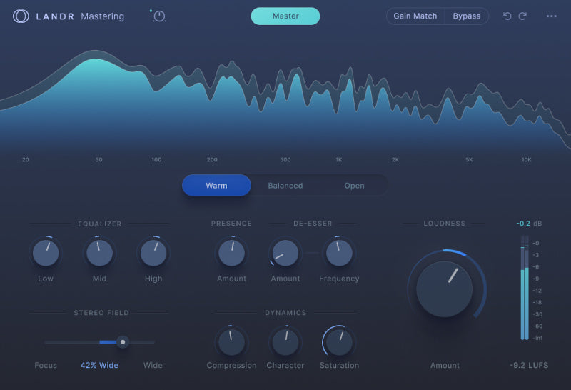 Plugin de masterización LANDR PRO