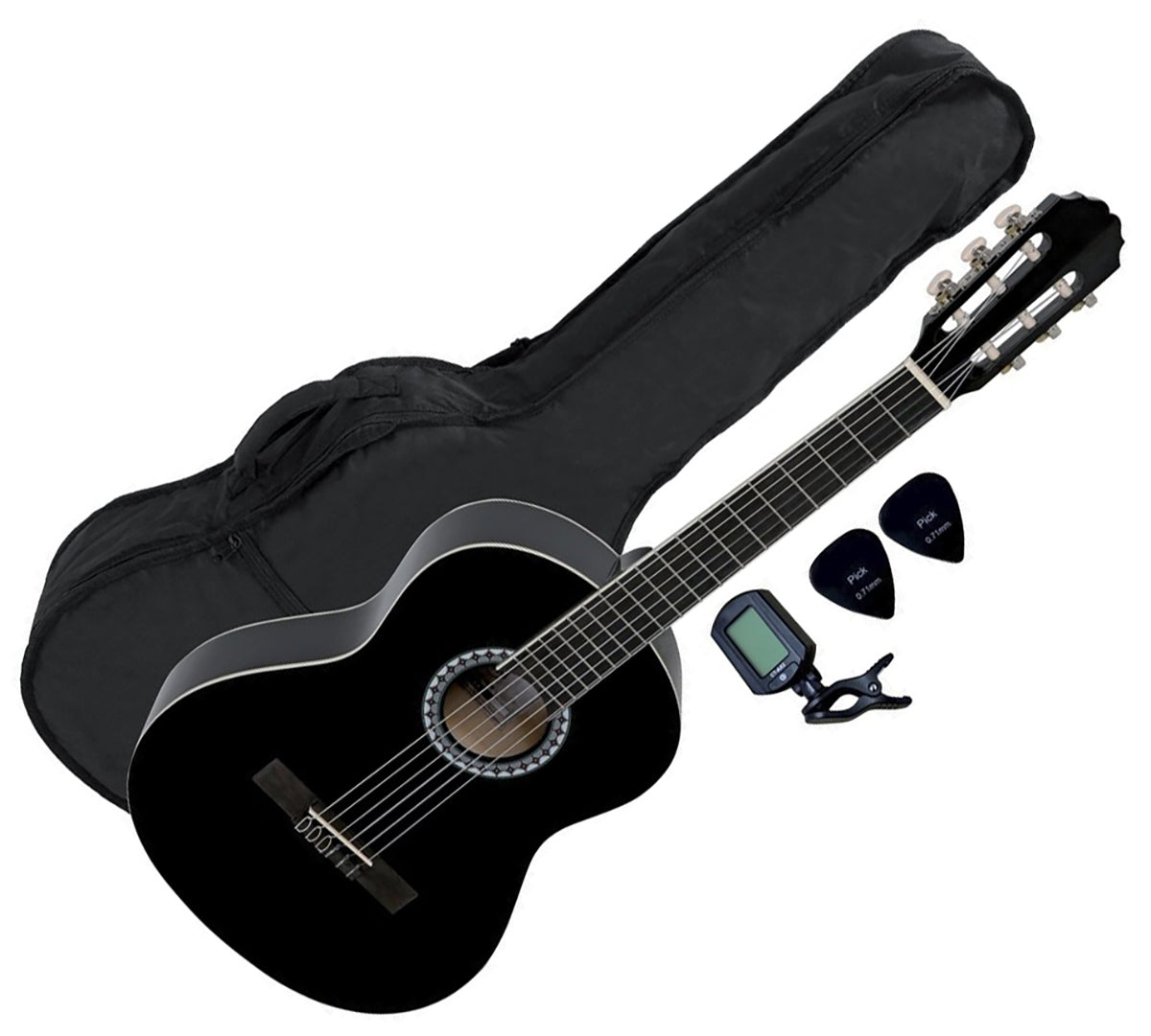 Spanish guitar package 4/4, black
