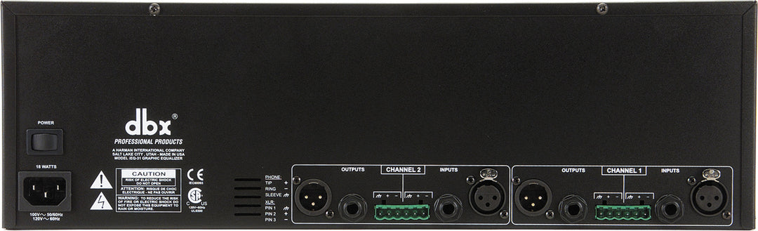 dbx iEQ31 Ecualizador Gráfico/Limiter de 2x 31 Bandas