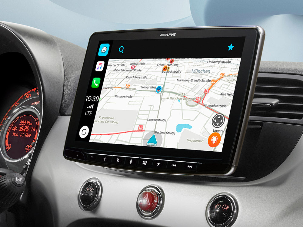 Apple Carplay, Android Auto en Fiat 500 Beige Interior (2007-2015)