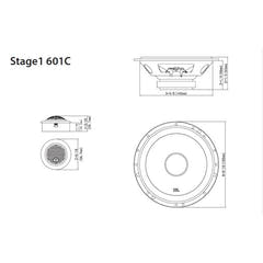 JBL Stage1 601C Juego de Altavoces para Coche (16cm)