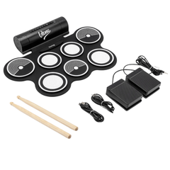 V-TONE RD7 Set de batería electrónico – Roll-Up Drum Kit con 7 pads, Pedales y altavoces