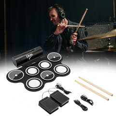 V-TONE RD7 Set de batería electrónico – Roll-Up Drum Kit con 7 pads, Pedales y altavoces