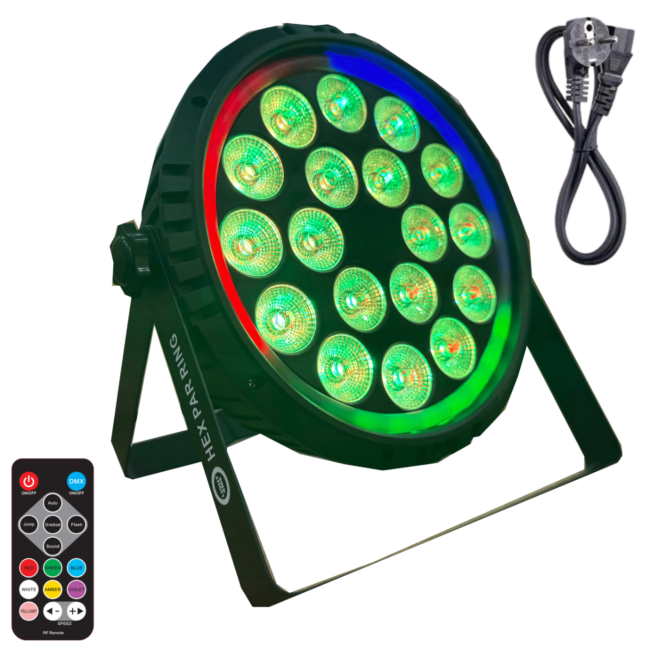 Light4Me Hex PAR Anillo 18x6W RGBWA-UV