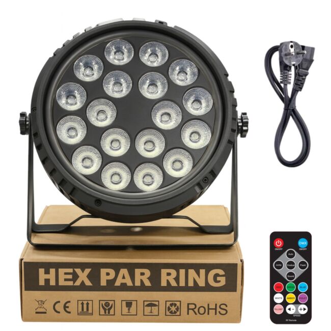 Light4Me Hex PAR Anillo 18x6W RGBWA-UV