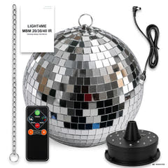 Light4Me bola de espejos de 20 cm con LED, motor y mando a distancia