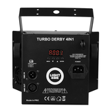 Light4Me Turbo Derby 4 en 1 – RGBW, UV, strobe y laser