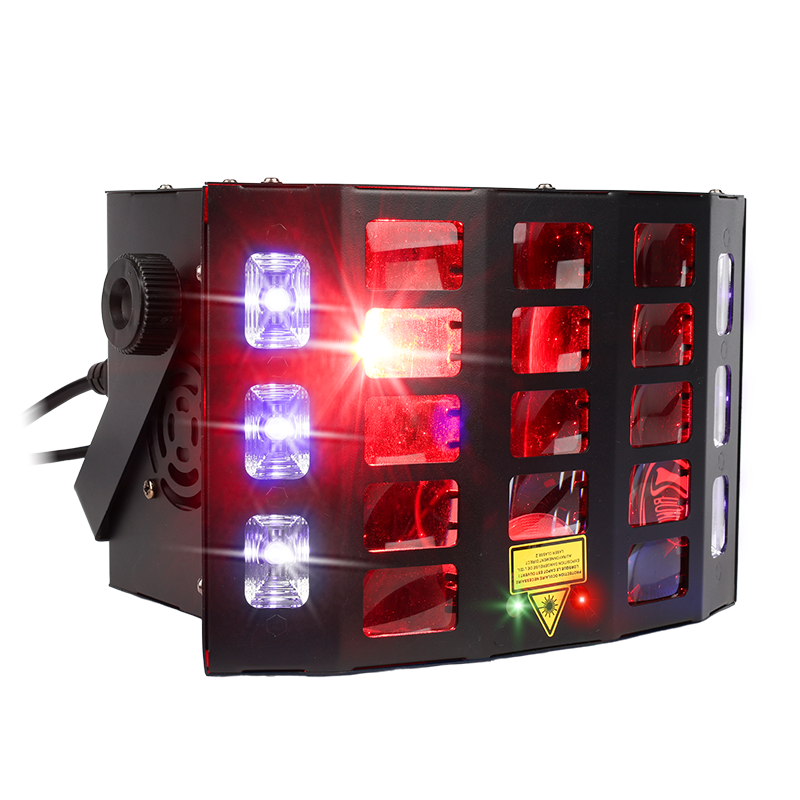 Light4Me Turbo Derby 4 en 1 – RGBW, UV, strobe y laser