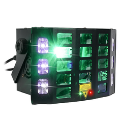Light4Me Turbo Derby 4 en 1 – RGBW, UV, strobe y laser