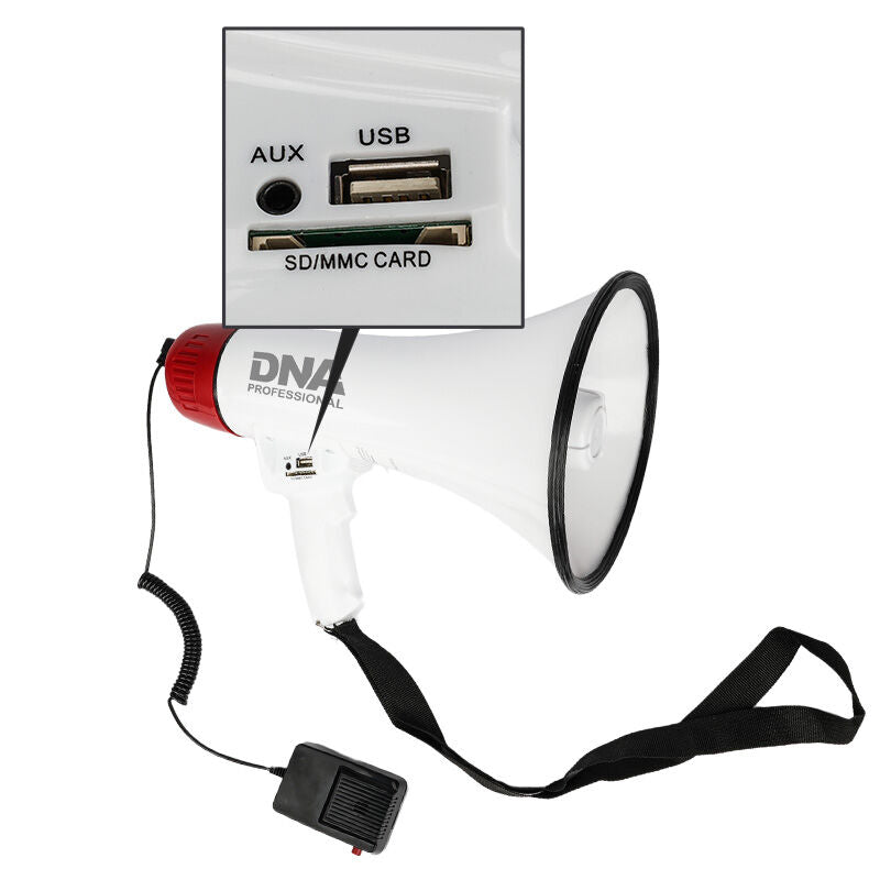 Megáfono DNA MEGA1 30W con Bluetooth, USB, AUX y MicroSD