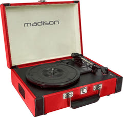 Madison Vintage Pladespiller con Bluetooth (Rojo)