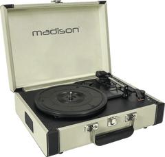 Tocadiscos Vintage Madison con Bluetooth (Crema)
