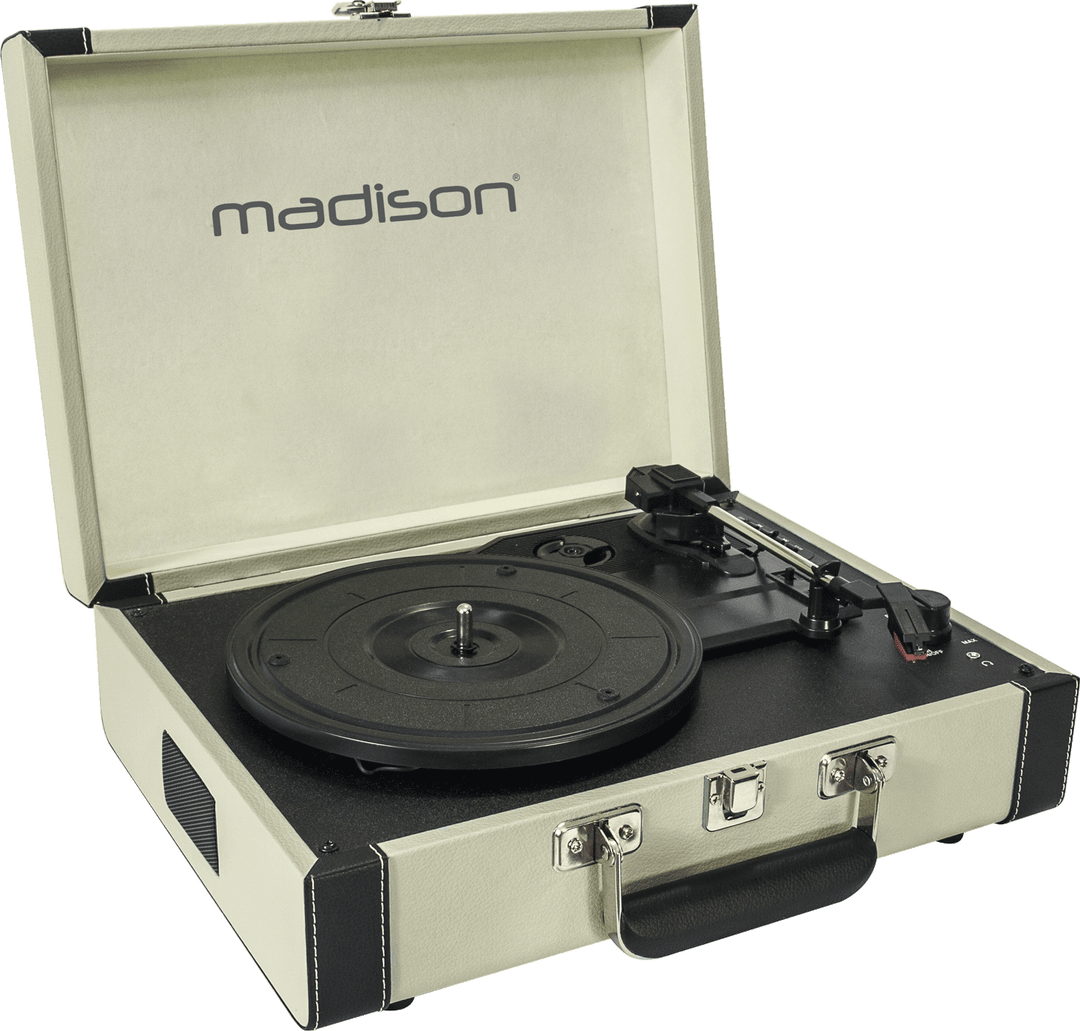 Tocadiscos Vintage Madison con Bluetooth (Crema)