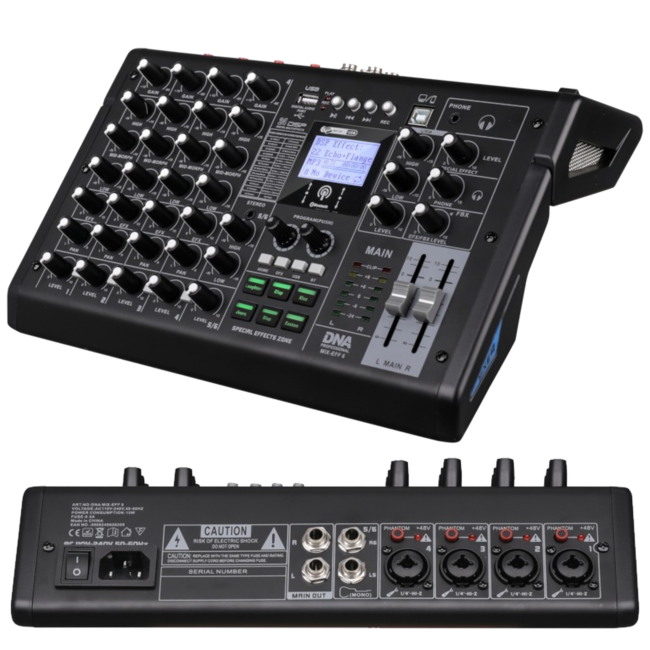 DNA MIX-EFF 6 mezclador analógico de 6 canales con Bluetooth, USB y DSP