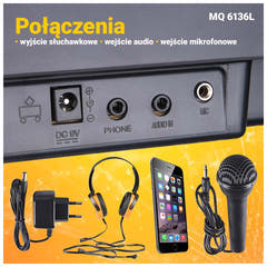 MQ 6136L órgano electrónico con micrófono para niños