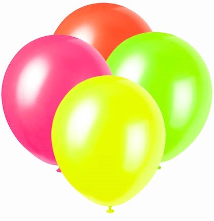 Globos UV de colores neón (Mezcla, 100 uds.)