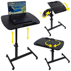 Mesa para portátil ajustable con ruedas