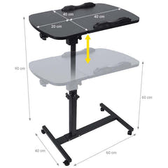 Mesa para portátil ajustable con ruedas