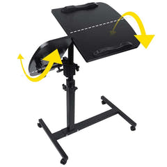 Mesa para portátil ajustable con ruedas