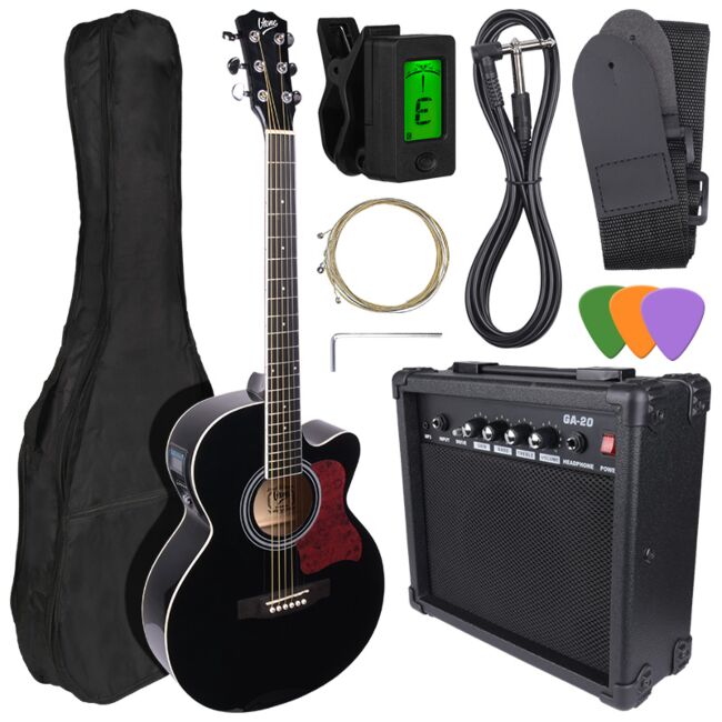 V-Tone EAG SET BK guitarra electroacústica + amplificador, Negra