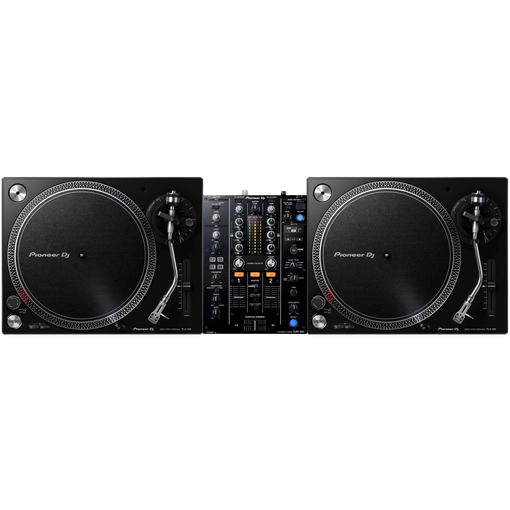 Pioneer DJ DJM-450 + PLX-500-K Paquete