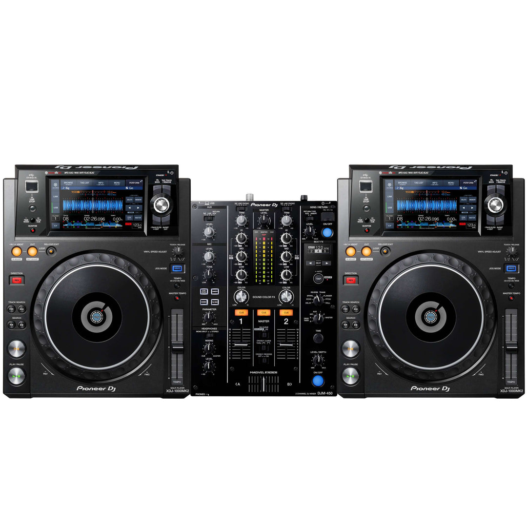 Pioneer DJ DJM-450 + XDJ-1000 MK2 Paquete