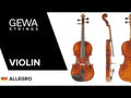 GEWA Violines Allegro - 1/4 (Listo para tocar, incluye estuche con forma, arco de Massaranduba, cuerdas Larsen Aurora, asegurado para el transporte)