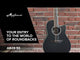 Applause E-Acoustic Guitar AB28 Super Shallow Bowl Cutaway - Black Satin (AB28-5S)