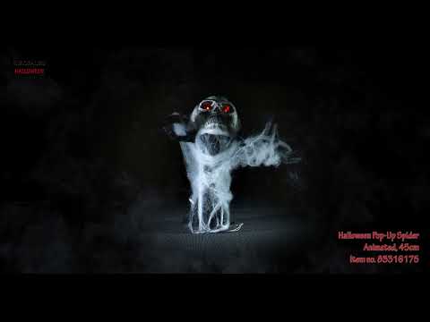 Halloween pop-up-edderkop, animeret, 45 cm