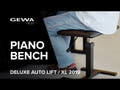 GEWA Banqueta de piano Autolift - Revestimiento de cuero sintético negro