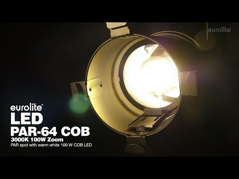 Eurolite LED PAR-64 Lámpara COB 3000K Zoom (100W)