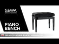 Banco de piano GEWA Deluxe Leather Black, Highgloss - cover Black fabricada en cuero sintético
