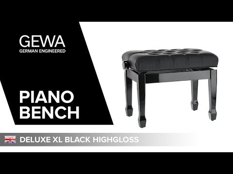 Banco de piano GEWA Deluxe XL Black de alto brillo - Black cover