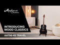Applause Wood Classics AAT96-4S Travel guitarra de viaje, tapa negra mate