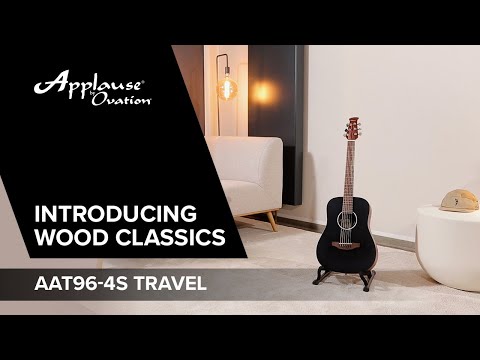 Applause Wood Classics AAT96-4S Travel guitarra de viaje, tapa negra mate