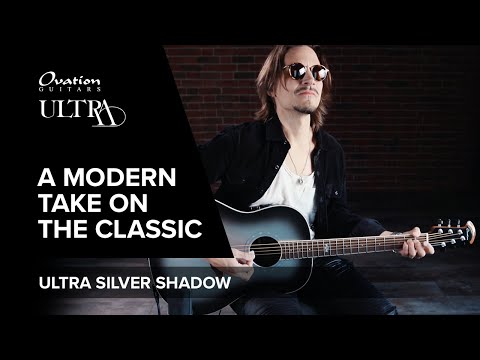 Ovation Guitarras E-Acústica Pro Series Ultra Mid-Depth Non-Cutaway - Silver Shadow (1516SSM-G)