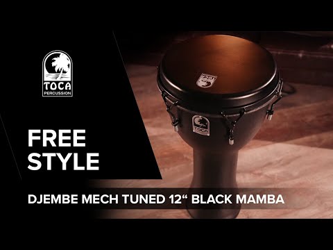 Toca Djembé Freestyle ajustado mecánicamente - Black Mamba (SFDMX-12BM)