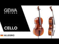 Violonchelo GEWA Allegro - 4/4 (Listo para tocar, incluye bag, arco de carbono, cuerdas Larsen Aurora, asegurado para el transporte)