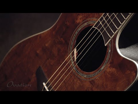 Ovation E-Acoustic Guitar Celebrity Standard Plus Mid Cutaway - Nutmeg Burled Maple (CS24P-NBM-G)