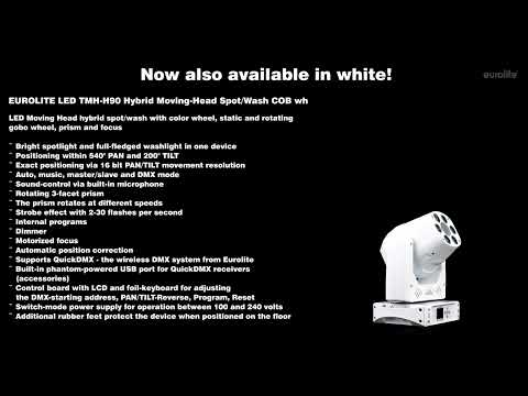 EUROLITE LED TMH-H90 Hybrid Cabezas Móviles Spot/Wash COB wh