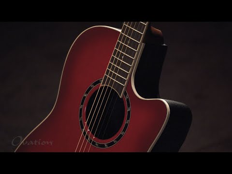 Ovation guitarra electroacústica Standard Balladeer Deep Contour Cutaway - Cherry Cherry Burst (2771AX-CCB-G)