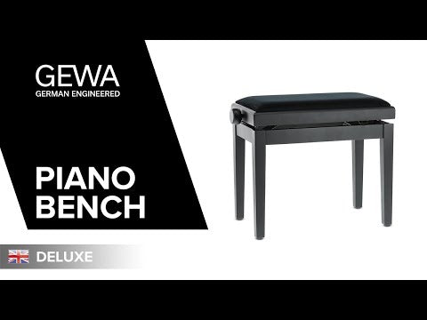 Banco de piano GEWA Deluxe - Marfil alto brillo (asiento beige)